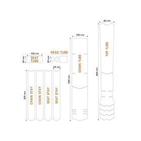 ALGIS frame protective stickers set (glossy-white lines) XL