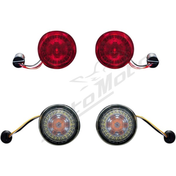 CUSTOM DYNAMICS ProBEAM® Front and Rear Turn Signal Conversion Kit Harley Davidson FLFB / FLFBS 1584-1977cc 11-24