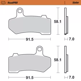 Moto-Master stabdžių trinkelės Harley Davidson Road King / Electra Glide / Street Glide / V-Rod / Night Rod 1130-1800 06-19