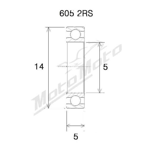 BLACK BEARING B5 guolis 5x14x5 mm 605-2RS
