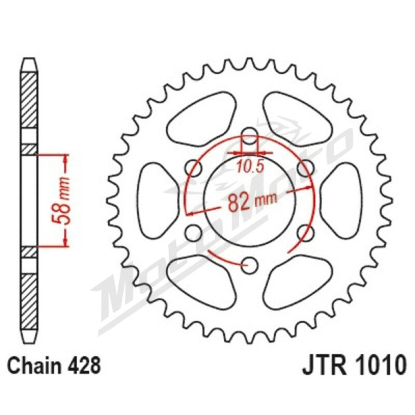 JT Grandinės komplektas 428HDR 15/37 Benelli TNT 125 17-20