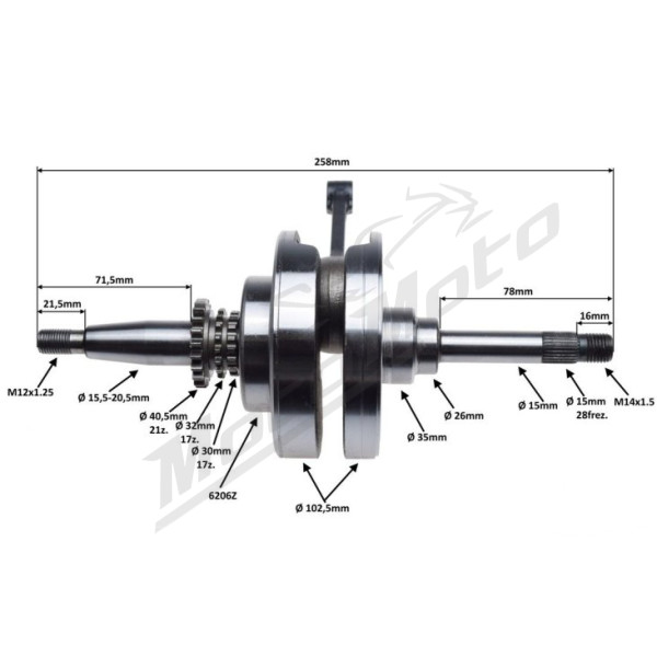 Crankshaft Honda PCX 125 2V 13-19
