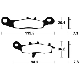 TECNIUM Racing MX/ATV stabdžių trinkelės MOR226 Kawasaki / Suzuki 80-100cc 79-24