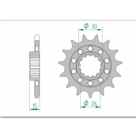 AFAM plieninė standartinė priekinė žvaigždutė 166800 - 525 15-17 dantukų BMW S / M / HP4 1000cc 10-25