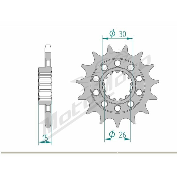 AFAM plieninė standartinė priekinė žvaigždutė 166800 - 525 15-17 dantukų BMW S / M / HP4 1000cc 10-25