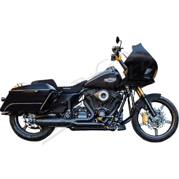 S&S CYCLE 2-into-1 Qualifier Exhaust System Harley Davidson FLH / FLHFB / FLHR / FLHRC / FLHRXS 1750-1977cc 17-25