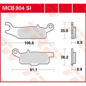 TRW SI Series Sindered Off-Road Brake Pads Yamaha YFM 550-700cc 07-25