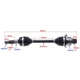 Right rear axle MaxTuned CF MOTO CF 500-800cc 15-19