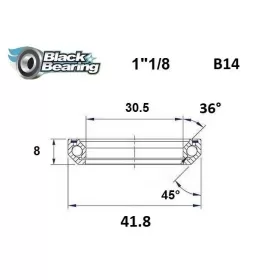 BLACK BEARING 36°/45° Headset Bearing 30.5x41.8x8 HB-B14