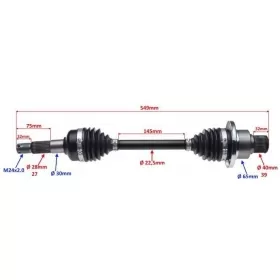 Right rear axle MaxTuned CF MOTO CF 500-800cc 15-19