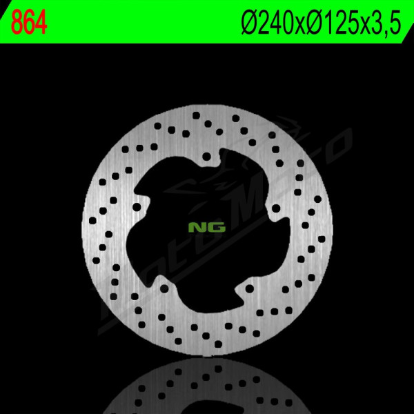 NG BRAKES Galinis fiksuotas stabdžių diskas 240mm Derbi / Piaggio 125-250cc 01-16