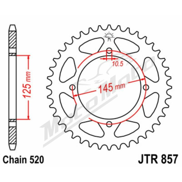 JT Grandinės komplektas sustiprintas 520X1R3 15/45 Yamaha XT 600 Tenere 1990
