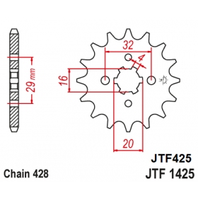 Front sprocket JTF1425 / JTF425