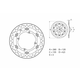 BREMBO Serie Oro apvalus plaukiojantis stabdžių diskas priekinis HUSQVARNA CR / SMS / TC / TE / WR / WRE 125-610cc 1990-2014