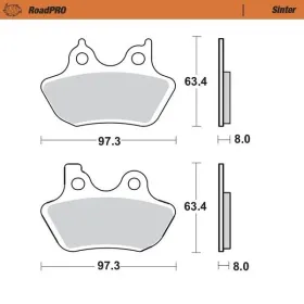 MOTO-MASTER Roadpro Front Brake Pads Harley Davidson FLHR / FLHTC / VRSCA / XL / XLH 883-1584 00-07 