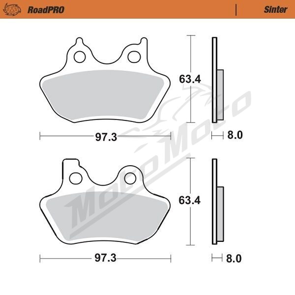 MOTO-MASTER Roadpro Front Brake Pads Harley Davidson FLHR / FLHTC / VRSCA / XL / XLH 883-1584 00-07 