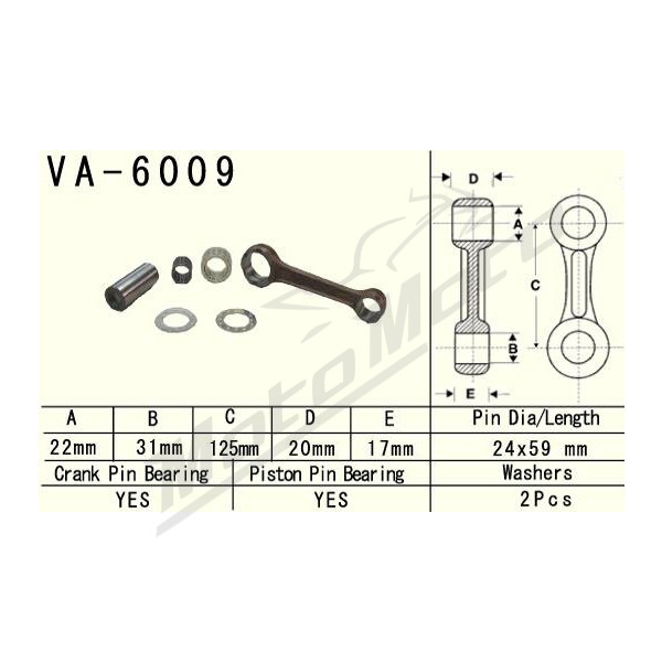 VESRAH Connecting rod Yamaha YZ 250 99-20