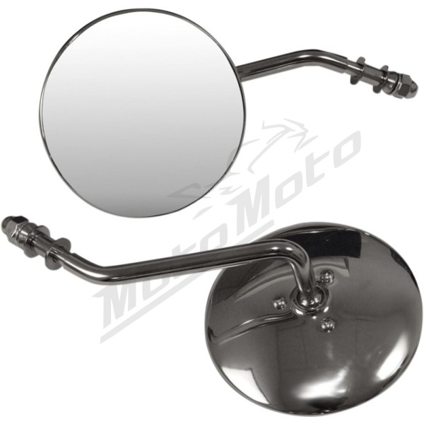 EMGO Chrome Universal Stamped Steel Mirrors 2pcs