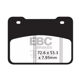 EBC SFA-HH Sindered stabdžių trinkelės SFA627HH 72,6x53,3x7,95mm