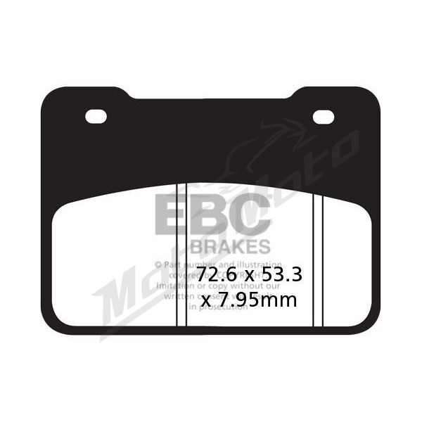 EBC SFA-HH Series Sindered Brake Pads SFA627HH 72,6x53,3x7,95mm
