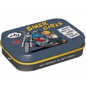 Mėtinių saldainių dėžutė BIKER GIRLS 62x41x18mm 4vnt.