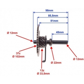 Užkūrimo sistemos dalis ATV 125-150 4T 37+13dantukų