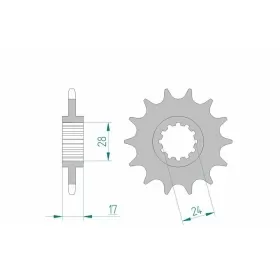 AFAM plieninė standartinė priekinė žvaigždutė 20516 - 520 13-16 dantukų HONDA CB / CBR 600cc 97-06