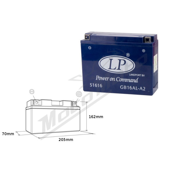 Landport gel battery GB16AL-A2 (MG LB16AL-A2) (YB16ALA2) 12V 16AH