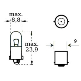 Bulb 12v 2w Ba9s