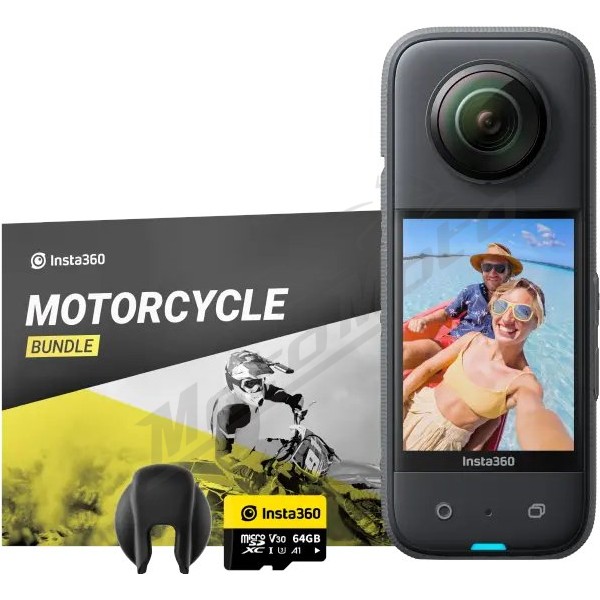 Insta360 X3 camera with Motorcycle bundle, Invisible selfie stick, Len