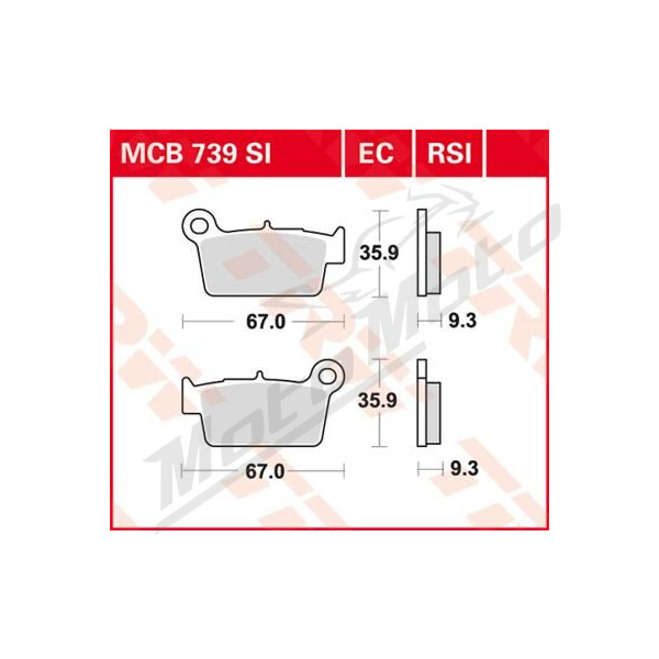 TRW EC Series Ceramic Brake Pads Aprilia / Beta / GasGas / Kawasaki / Suzuki / TM Racing / Yamaha 125-550cc 01->