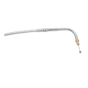 MAGNUM SHIELDING Polished Stainless Steel Throttle Cable Harley Davidson FLS / FLSTCI / FLSTF / FXST / FXSTSI 1340/1800 96-17 78cm