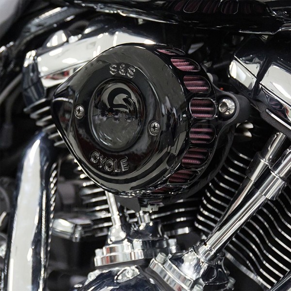 S&S CYCLE Mini Teardrop Stealth oro filtro rinkinys Harley Davidson FLDE / FLFB / FLFBS 1750-1977cc 17-25
