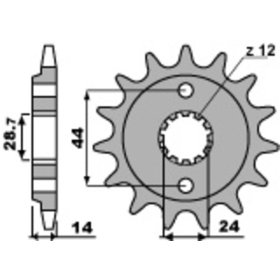 PBR Steel Standard Front Sprocket 348 - 525 ​​​​​​​HONDA VT / XRV 750cc 1990-2007