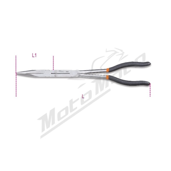 BETA Set of 2 Extra-Long Knurled Double Swivel Nose Pliers