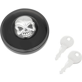 DRAG SPECIALTIES Screw-In Locking Skull Gas Cap Harley Davidson FLD / FLDE / FLFB / FLFBS / FLH / FLHC 1340-1977cc 87-24