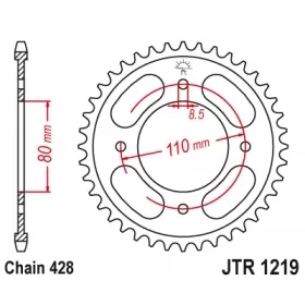Rear sprocket JTR1219 HONDA CBF 125 2009-2014