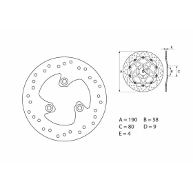BREMBO Serie Oro Round Fixed Brake Disc MALAGUTI / PEUGEOT 50-100cc 1993-2015