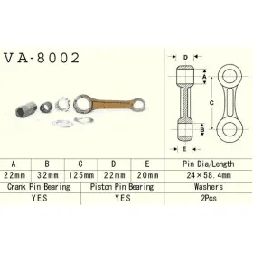 VESRAH Connecting rod Kawasaki KDX / KX 250 78-08