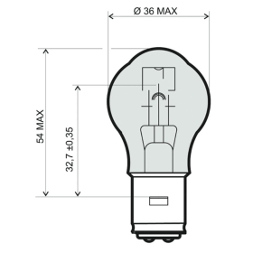 Light bulb RMS 12V 40W BA20D / 1pc