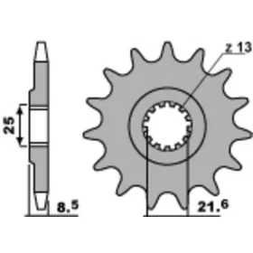 PBR plieninė standartinė priekinė žvaigždutė 2137 - 525 KAWASAKI KLV / NINJA / VERSYS / Z 900-1000cc 2002-2024