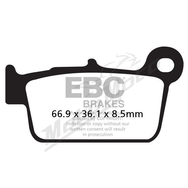 EBC R Series Heavy Duty Sindered Brake Pads 66,9X36,1X8,5MM