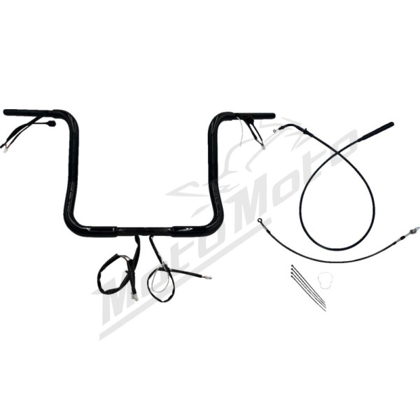FAT BAGGERS INC. Round Top Handlebar Kit Black 91.5x35.5cm Harley Davidson FLHLT / FLHX / FLHXL / FLHXSE 1923-1977 23-26