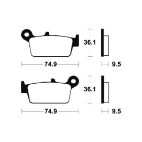 TECNIUM Street Organic Brake pads MA104 Fantic / GasGas / HM / Honda / Hyosung / Kawasaki / Suzuki 50-400cc 90-24