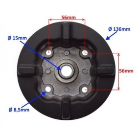 Rear wheel hub with bushing JUNAK 904 / 905 50cc