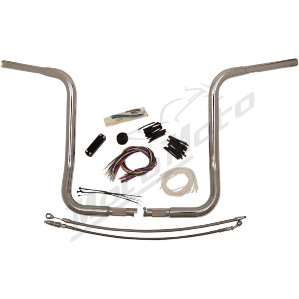 FAT BAGGERS INC. Round Top Handlebar Kit Chrome 91.5x30.5cm Harley Davidson FLHT / FLHTC / FLHTCU / FLHTK / FLHX 1584-1923 08-13
