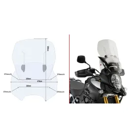 GIVI Priekinis stiklas skaidrus 50x41cm Suzuki DL 1000 V-Storm 14-19