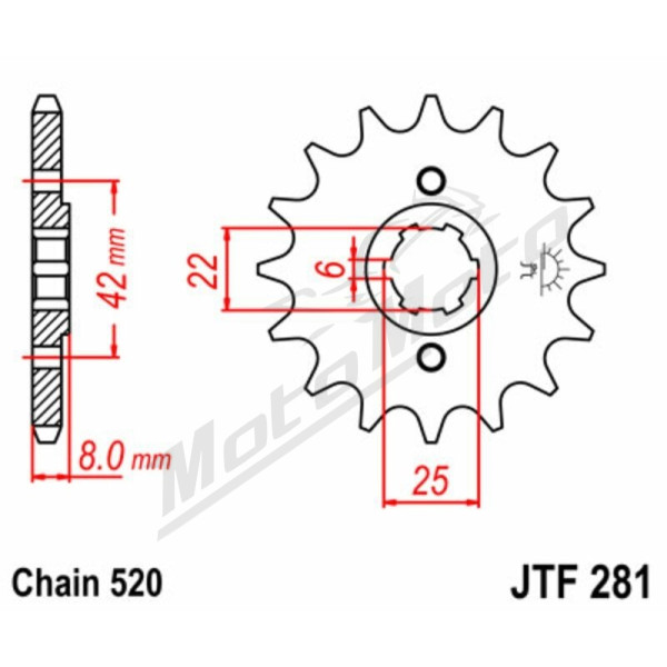JT Grandinės komplektas 520X1R3 14/48 Honda XR 500R 93-84
