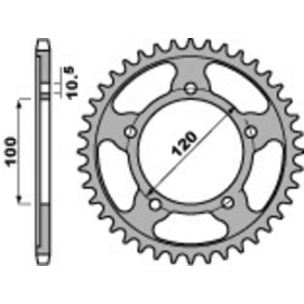 PBR Standard C45 Steel Rear Sprocket 4447 - 525 APRILIA CAPONORD / DORSODURO / MANA / RSV / SHIVER / TUONO 750-1200cc 1997-2020