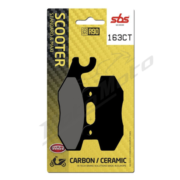 SBS 163CT Scooter Carbon Tech Organic Brake Pads AEON / Benelli / Daelim / Generic / Kymco / Malaguti 50-350cc 99-17